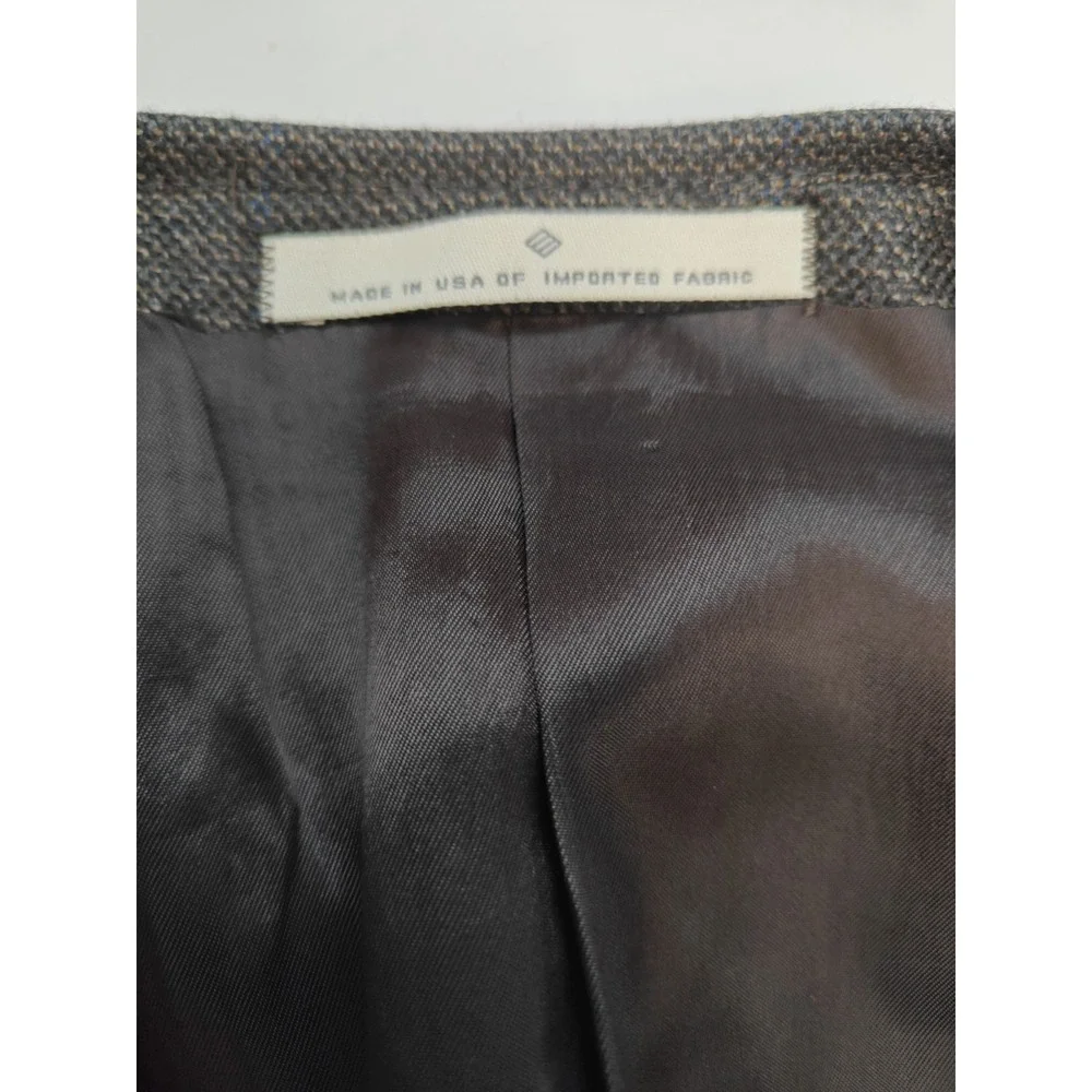 Joseph Abboud Mens Sports Coat 42L Brown Check Wool 2 Button Made in USA